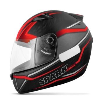 Capacete EBF New Spark Ilusion Preto Fosco/Vermelho