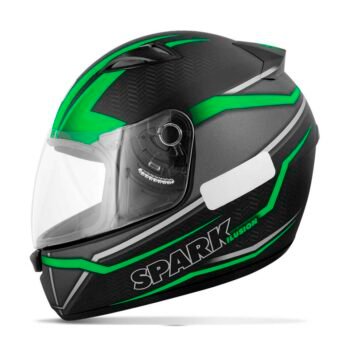 Capacete Ebf New Spark Flash Preto Fosco/Verde