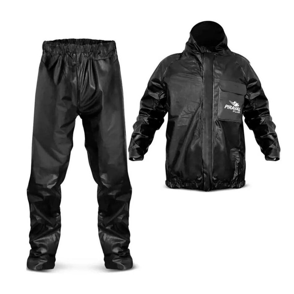 Conjunto Chuva Piraval Plus PVC Preta Masculina