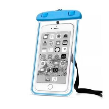 Capinha Bag Aquática Para Celular Prova D'água Universal Azul