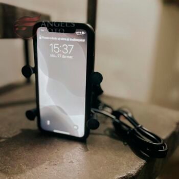 Suporte GPS Celular Retrovisor Aberto Com Carregador