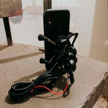 Suporte GPS Celular Retrovisor Aberto Com Carregador