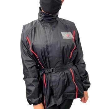 Conjunto Chuva Protector Nylon Vermelha Feminina