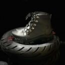 Bota Motocicle Cadarço 910C Curta Couro Preta