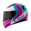 Capacete LS2 FF353 Rapid Candie White Pink Floyd Light Blue