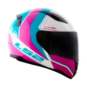 Capacete LS2 FF353 Rapid Candie White Pink Floyd Light Blue