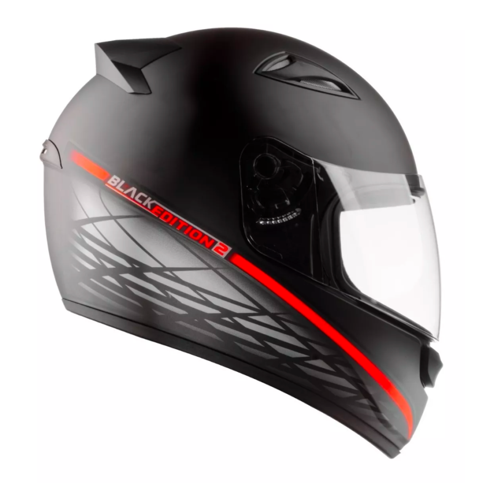 Capacete EBF Spark Black Edition 2 Preto Fosco Vermelho