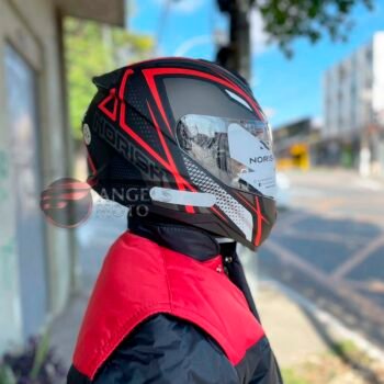 Capacete Norisk FF802 Razor Ninja Matte Black Titanium Red