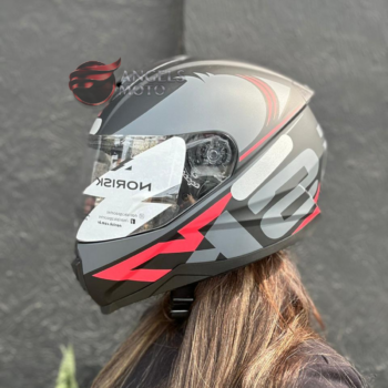 Capacete Norisk FF802 Razor Squalo Matte Black Red