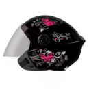 Capacete Ebf Spark Jet Borboleta Preto Rosa