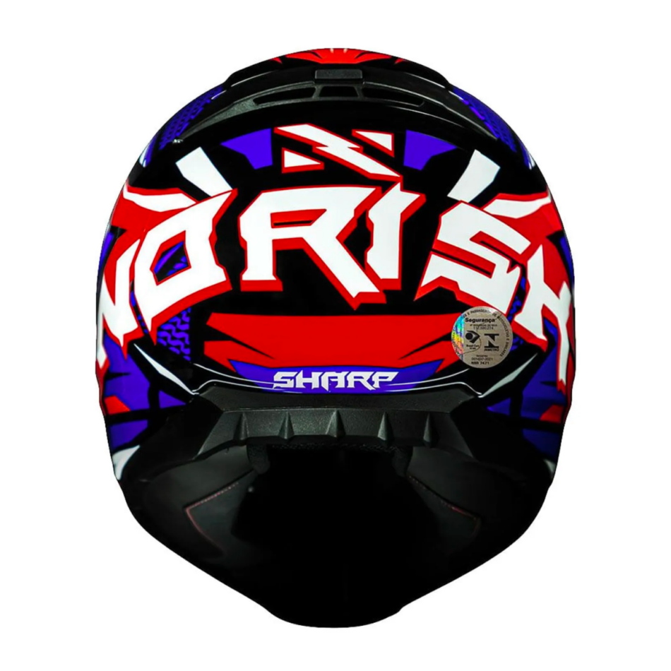 Capacete Norisk Fab FF802 Razor Sharp Blue Red