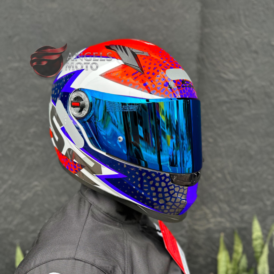 Capacete LS2 FF358 Speedy White Purple Orange