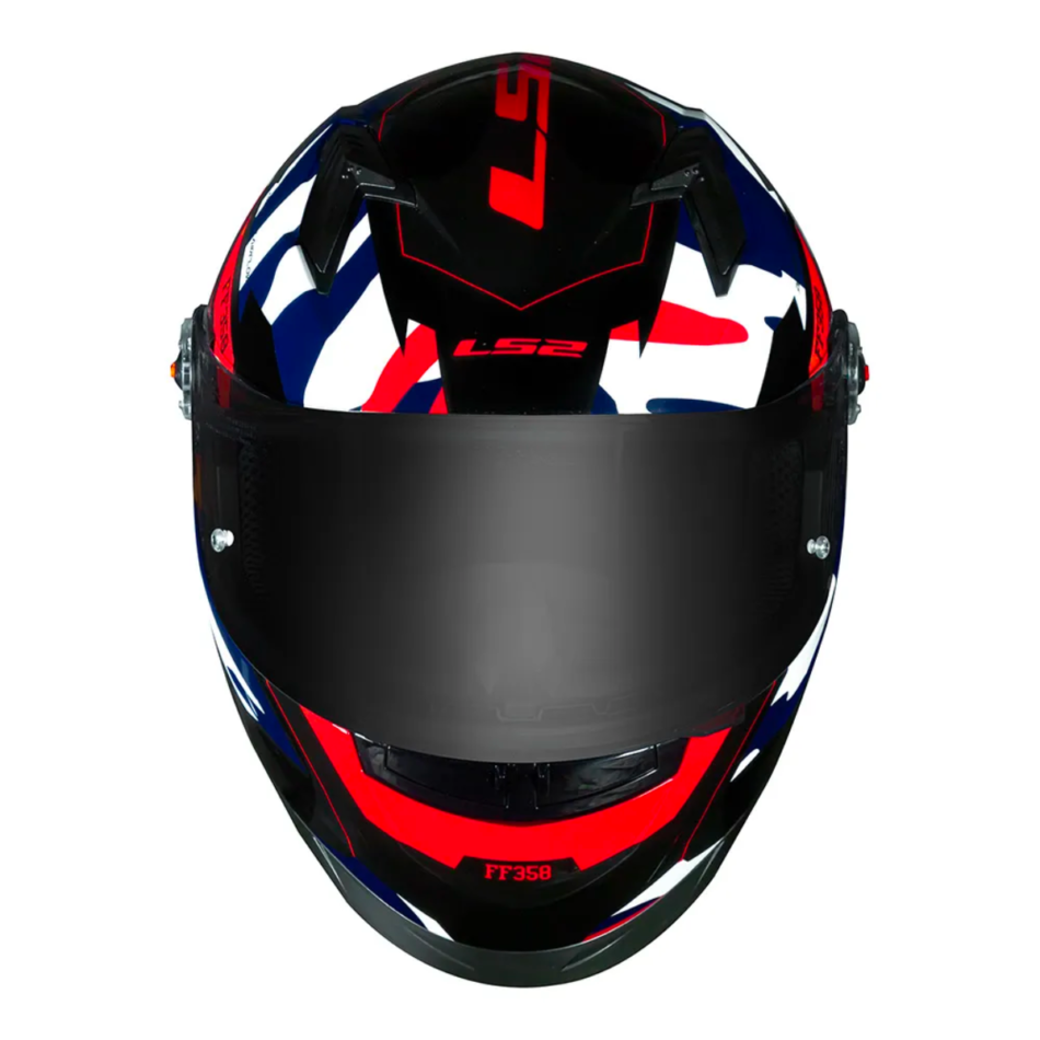 Capacete LS2 FF358 Tank Camo Black Blue Red