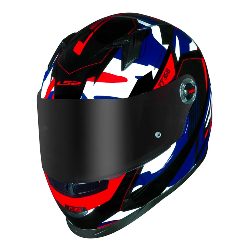 Capacete LS2 FF358 Tank Camo Black Blue Red