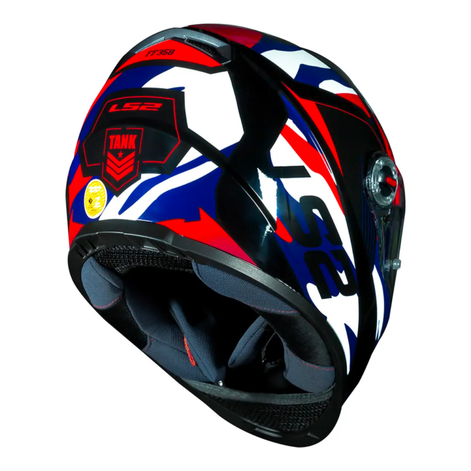 Capacete LS2 FF358 Tank Camo Black Blue Red