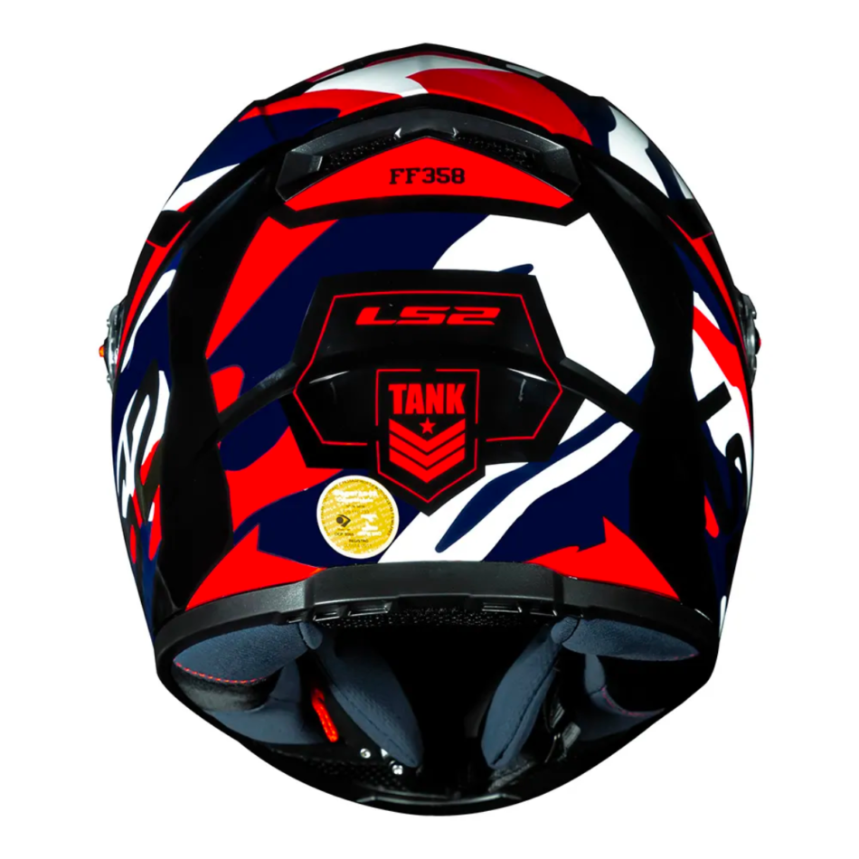 Capacete LS2 FF358 Tank Camo Black Blue Red