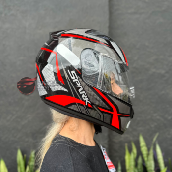 Capacete EBF Spark Spider Preto Vermelho