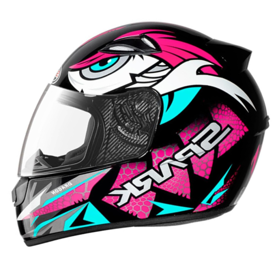 Capacete EBF Spark Dragon Preto Rosa