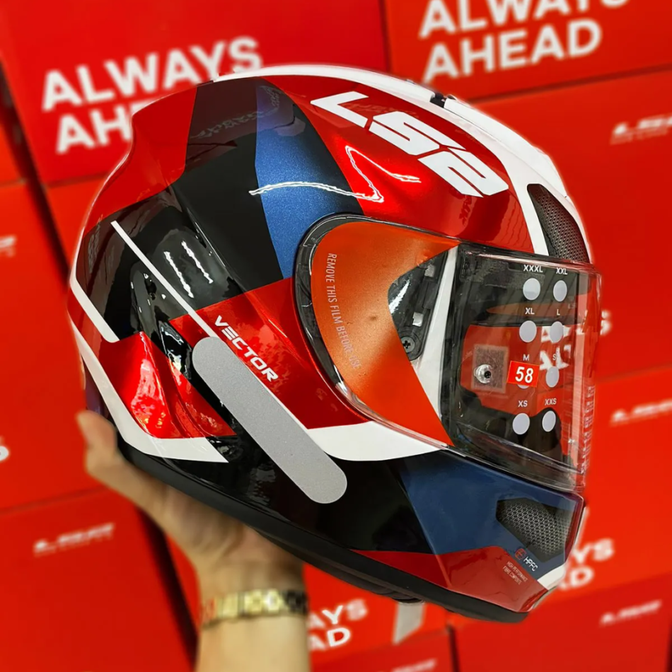 Capacete LS2 FF397 Vector Automat White Red