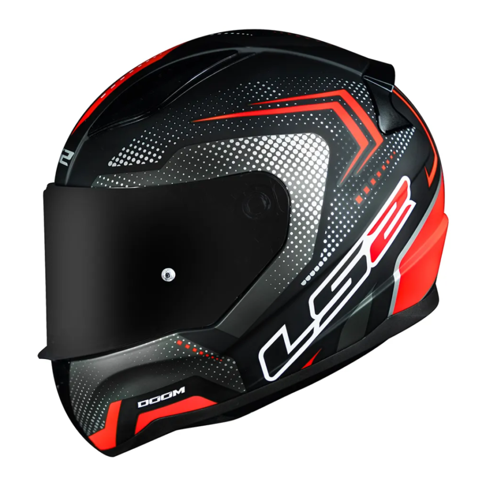 Capacete LS2 FF353 Rapid Doom Matte Black Red