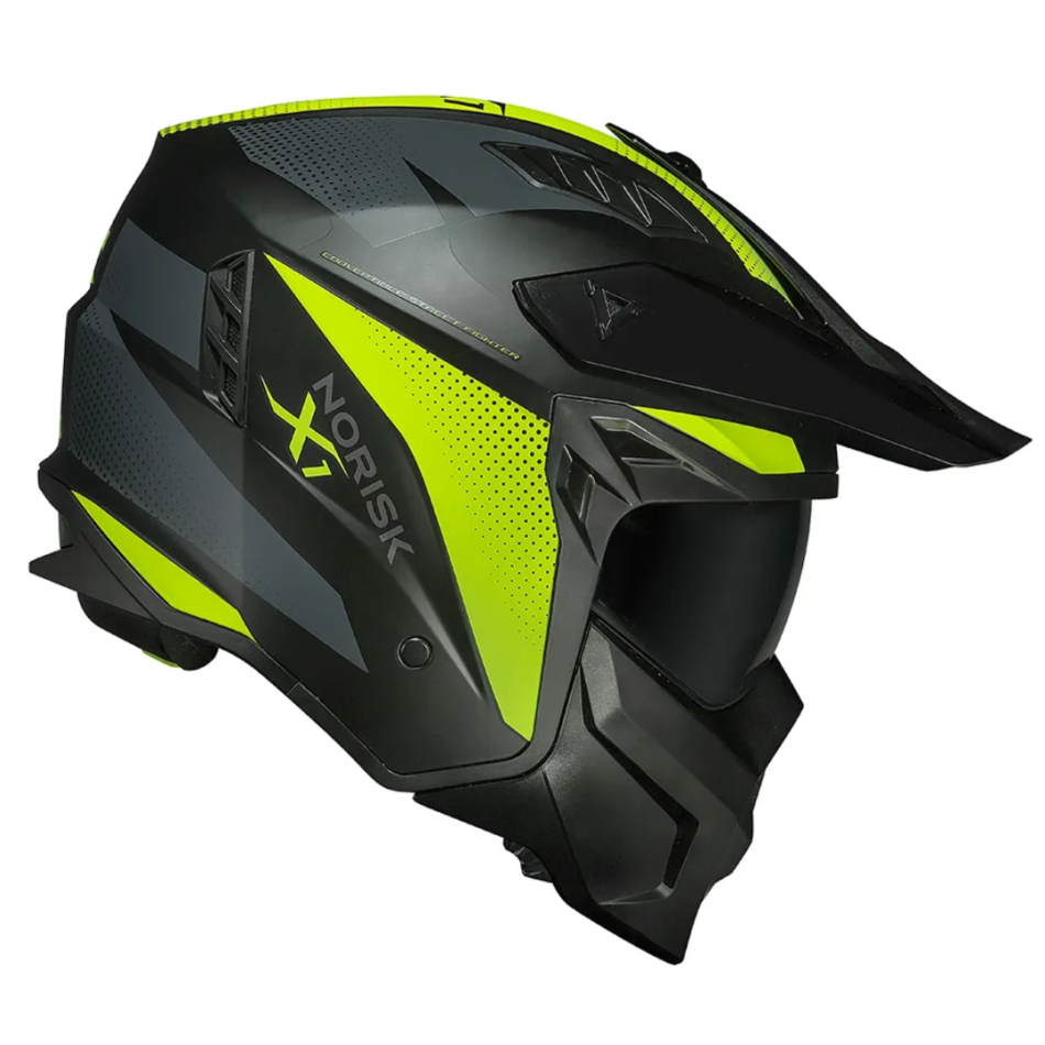 Capacete Norisk Darth II X1 Matte Black HV Yellow