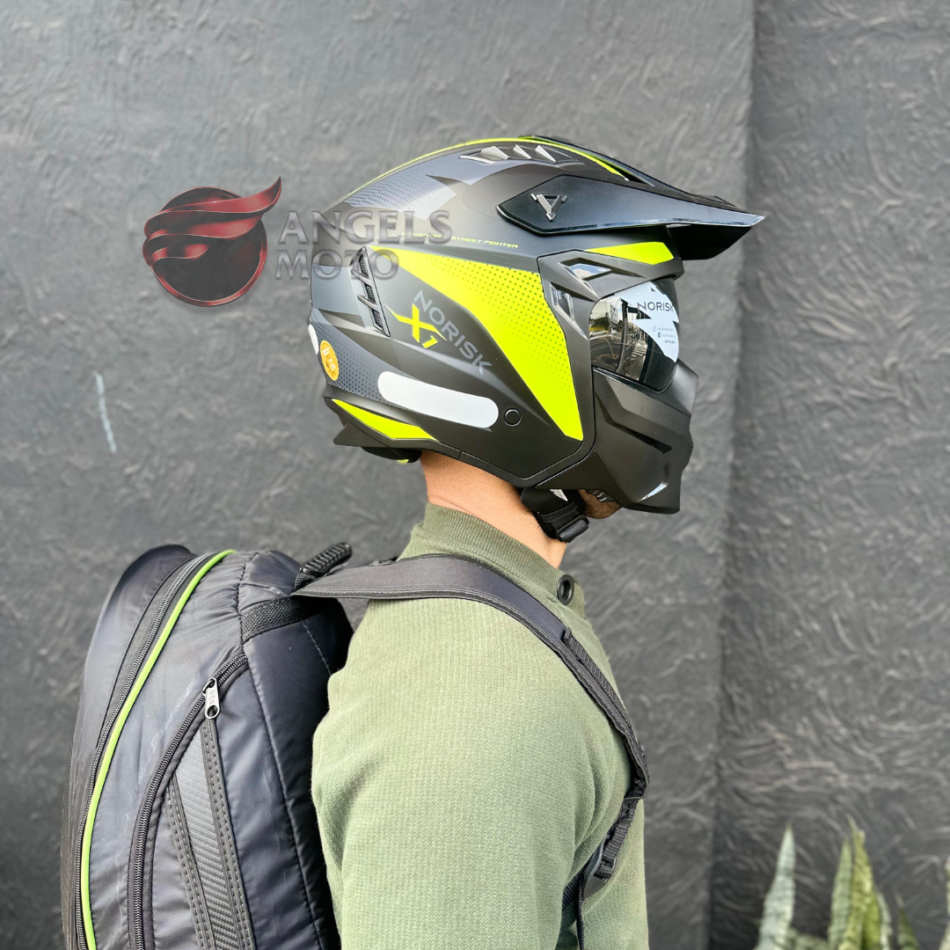 Capacete Norisk Darth II X1 Matte Black HV Yellow