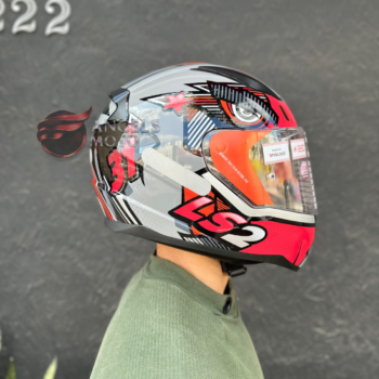 Capacete LS2 FF353 Rapid Khan Grey Red