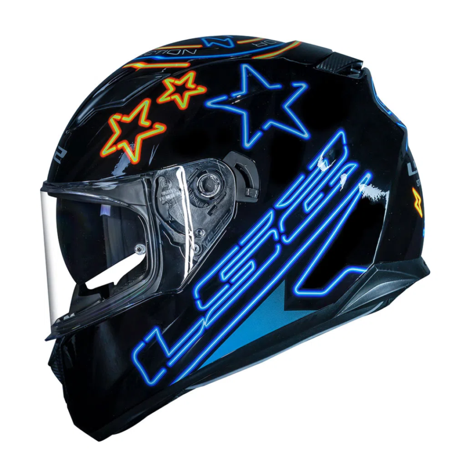 Capacete LS2 FF320 Stream Neon Blue Fluo Orange