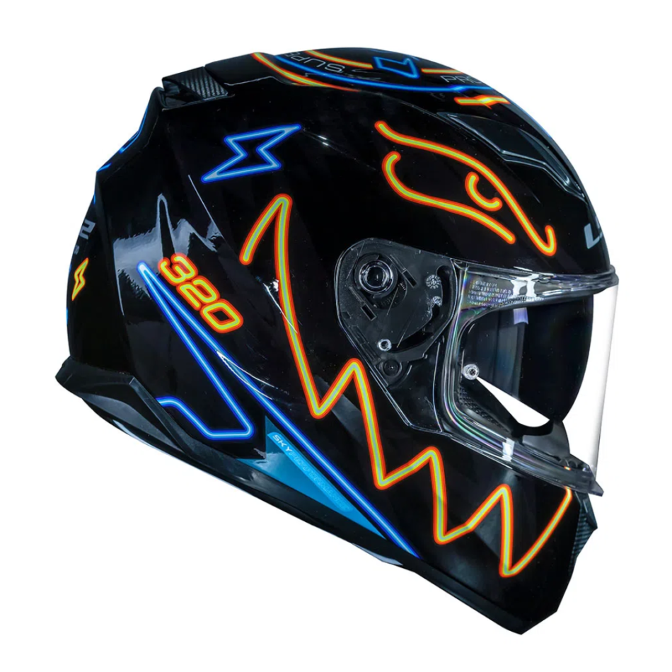 Capacete LS2 FF320 Stream Neon Blue Fluo Orange