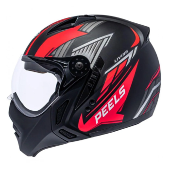 Capacete Peels Mirage Living Preto Fosco Vermelho