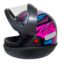 Capacete EBF Automatico Style Preto Rosa