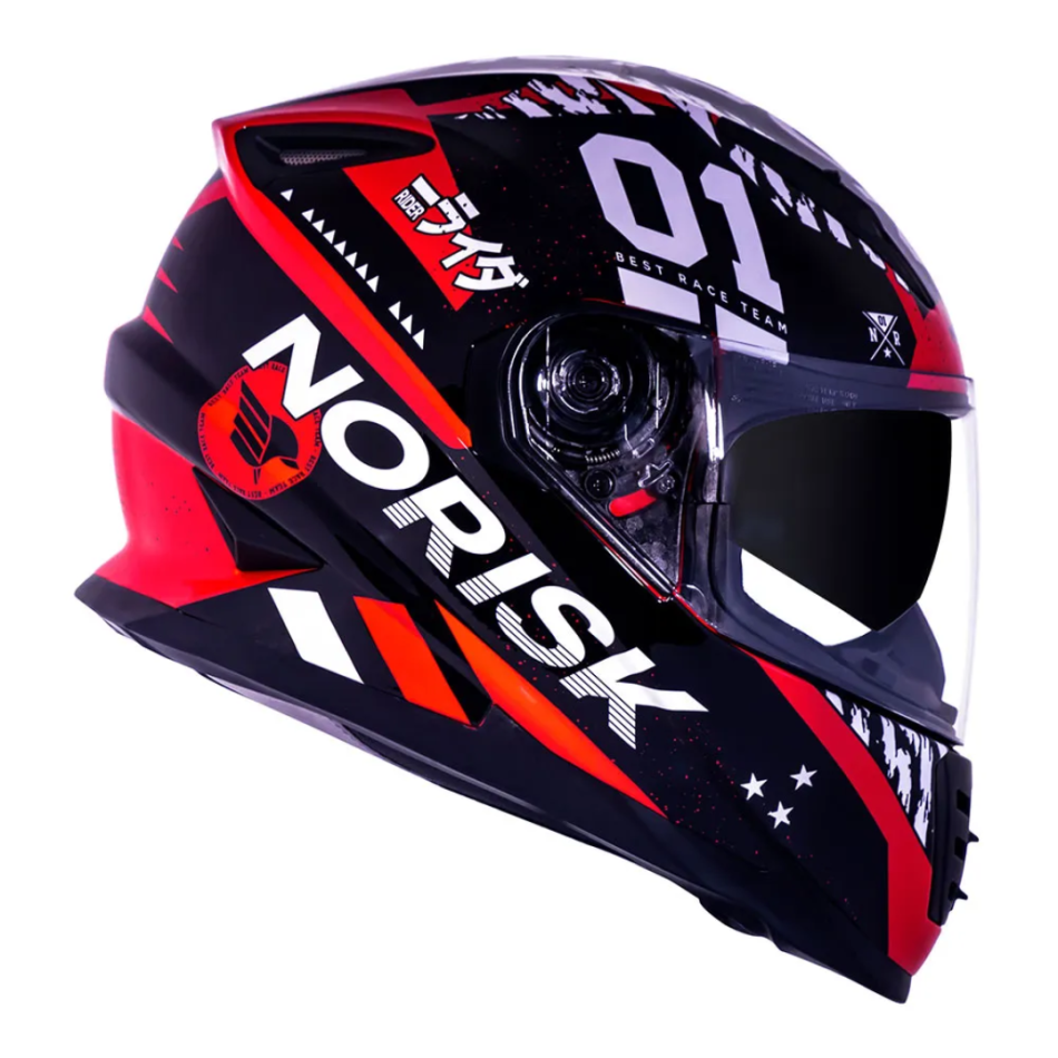 Capacete Norisk FF302 Tokyo Black Red White