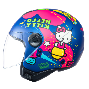 Capacete Peels Freeway Hello Kitty Neon Azul Marinho Fosco