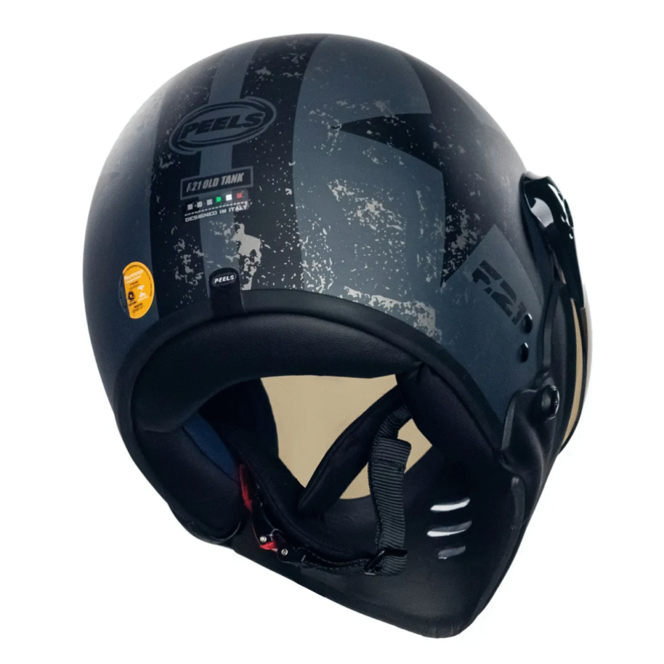 Capacete Peels F21 Old Tank Preto Chumbo Fosco Preto