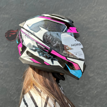 Capacete Norisk Fab FF802 Razor Speedmax Black White Pink