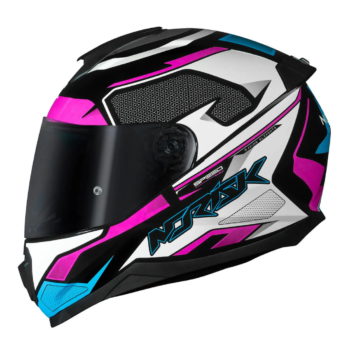 Capacete Norisk Fab FF802 Razor Speedmax Black White Pink