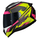 Capacete Norisk Fab FF802 Razor Speedmax Matte Black HV Yellow Pink