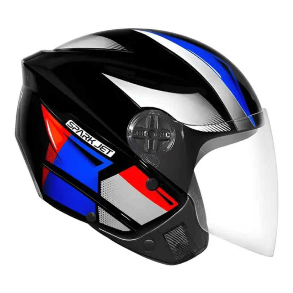 Capacete Ebf Spark Jet Square Preto Azul