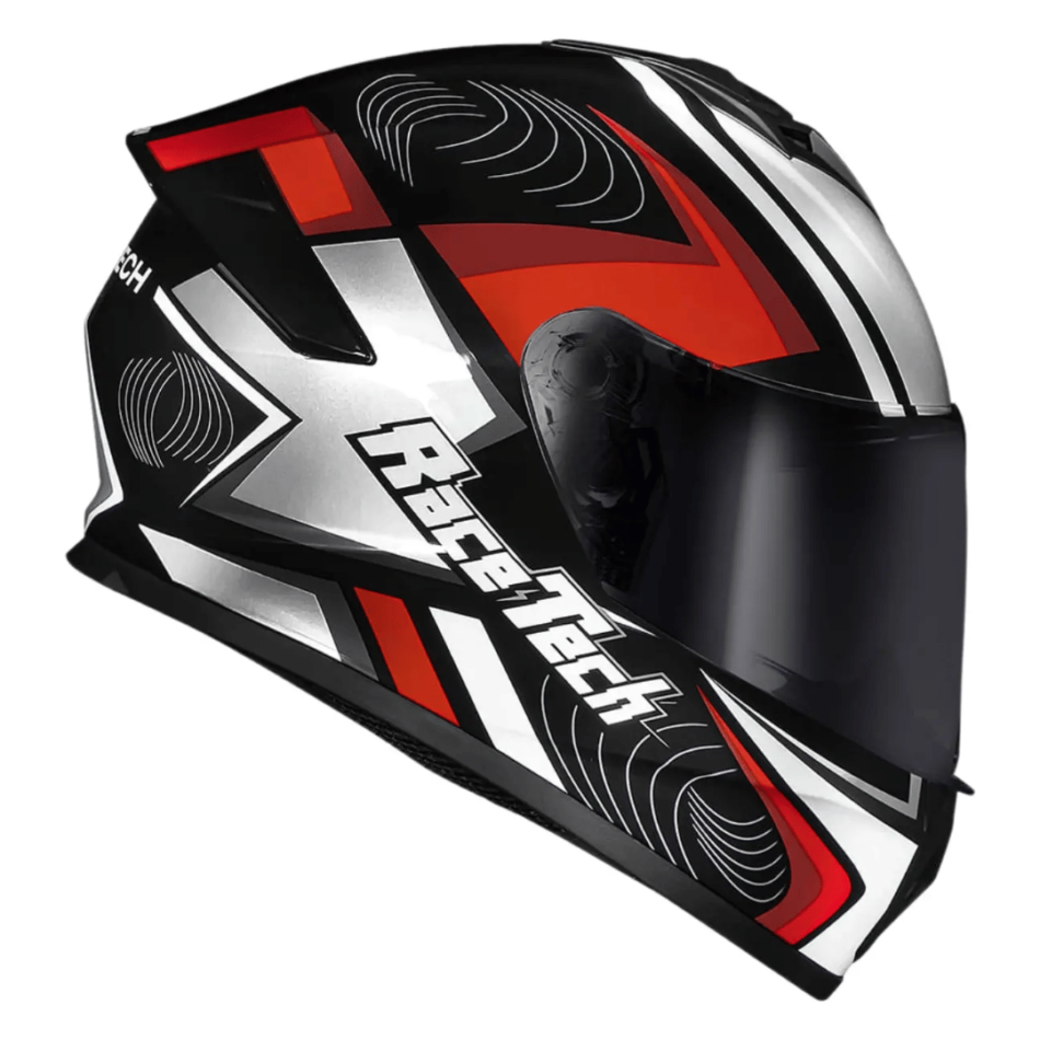 Capacete Race Tech Hit Draw Black Silver