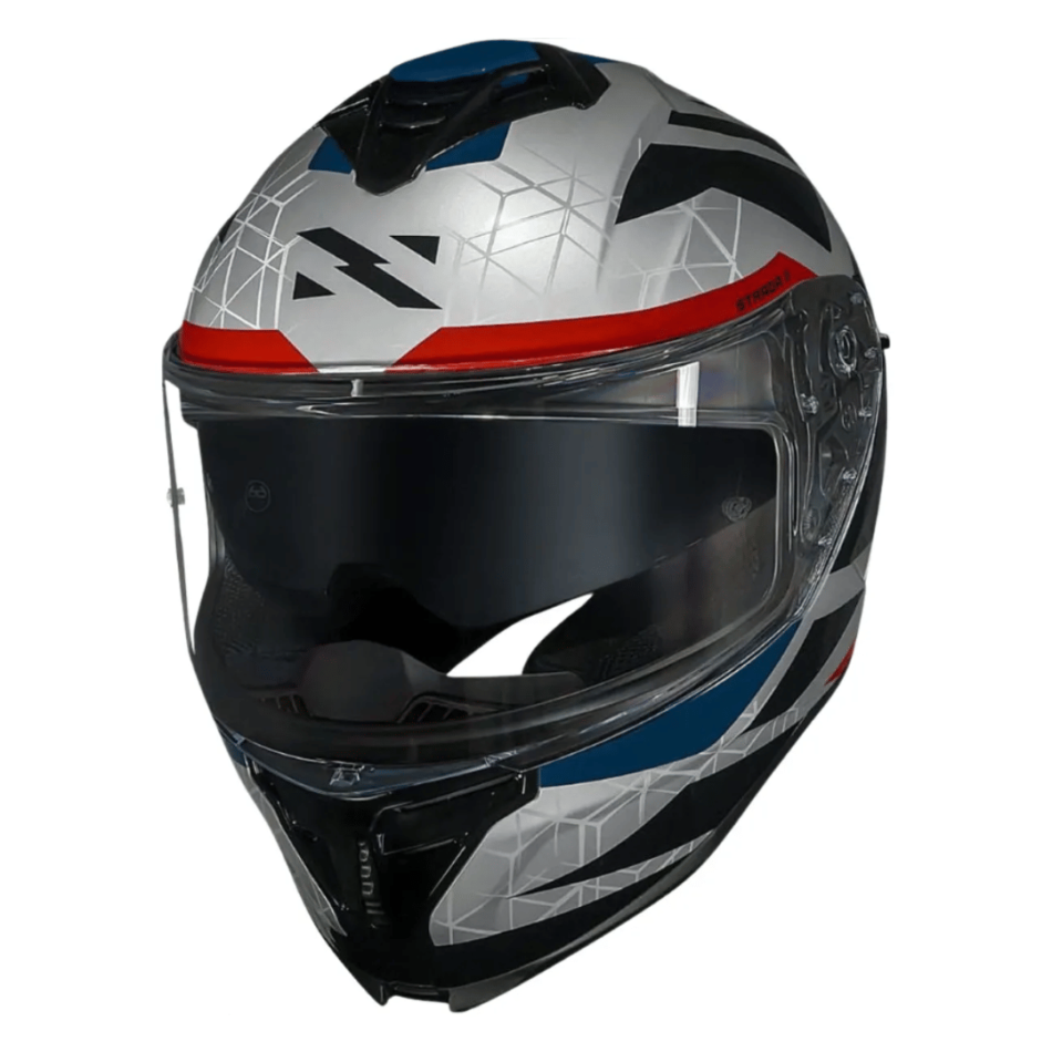 Capacete Norisk Strada II Evoque Silver Red Blue