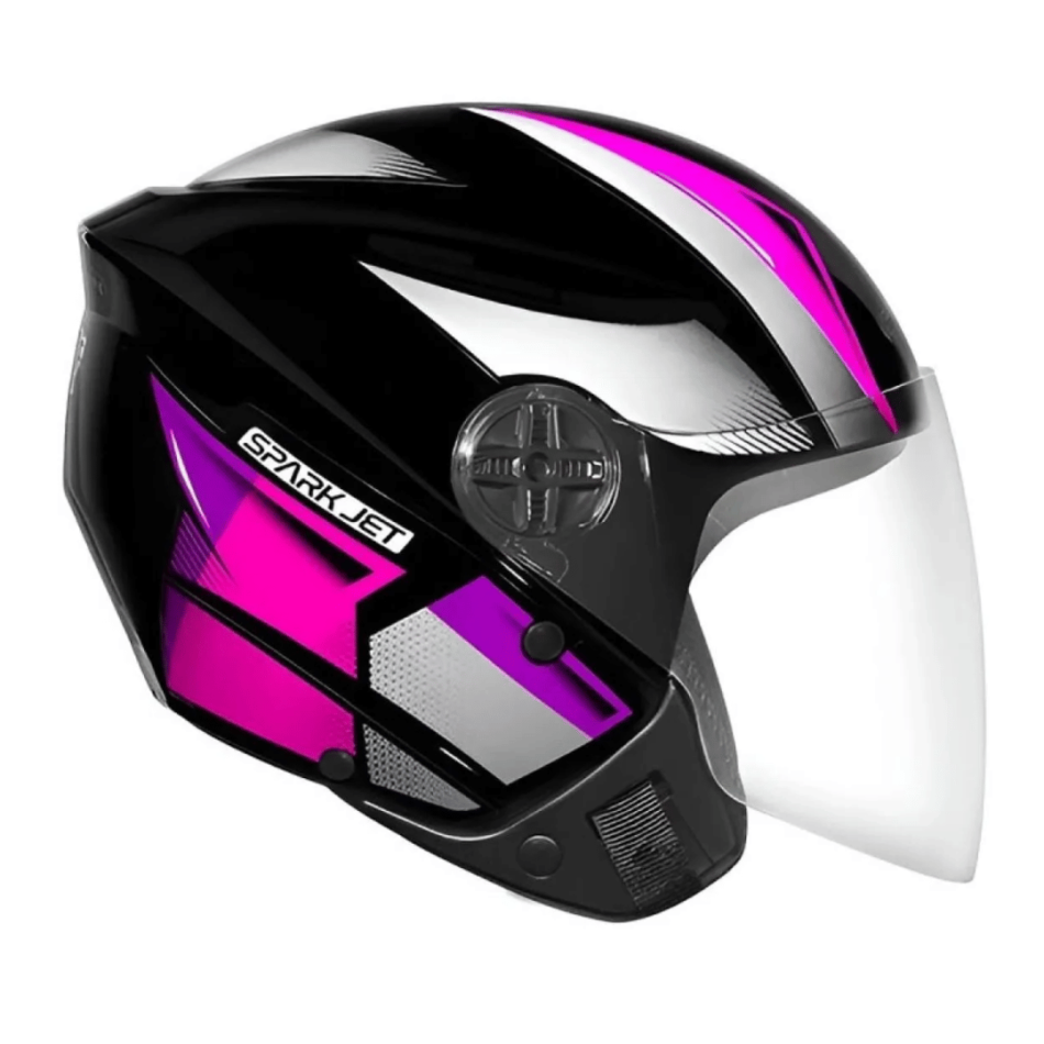 Capacete Ebf Spark Jet Square Preto Rosa