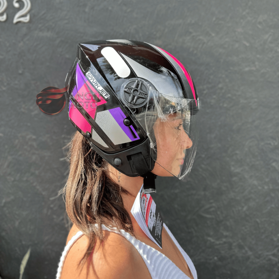 Capacete Ebf Spark Jet Square Preto Rosa