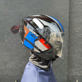 Capacete Ebf Spark Jet Square Preto Azul