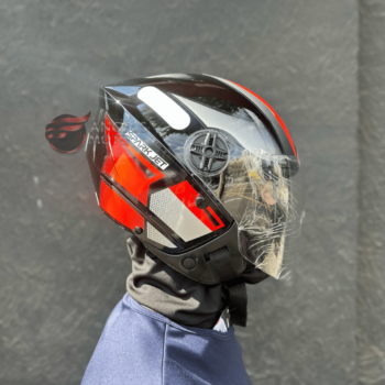 Capacete Ebf Spark Jet Square Preto Vermelho