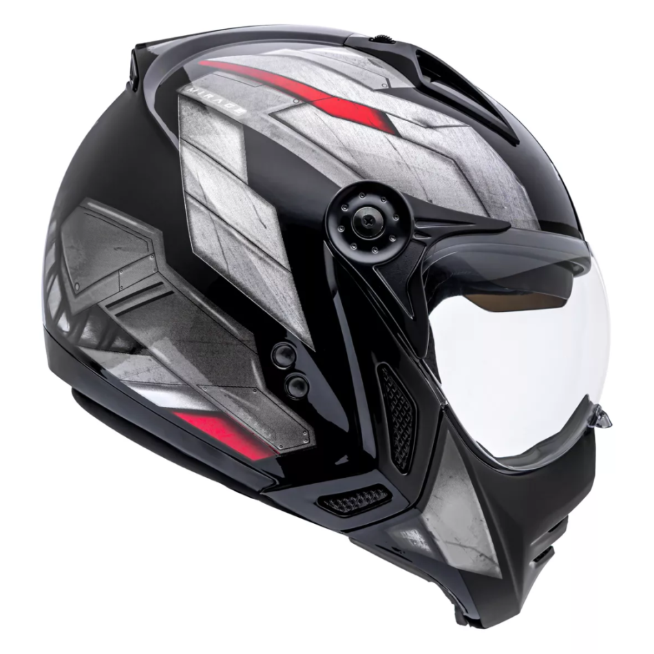 Capacete Peels Mirage Steel Preto Vermelho