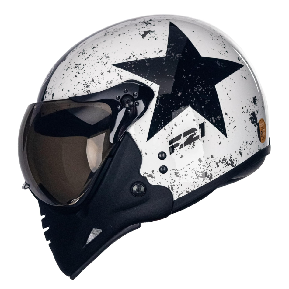 Capacete Peels F21 Old Tank Branco Preto