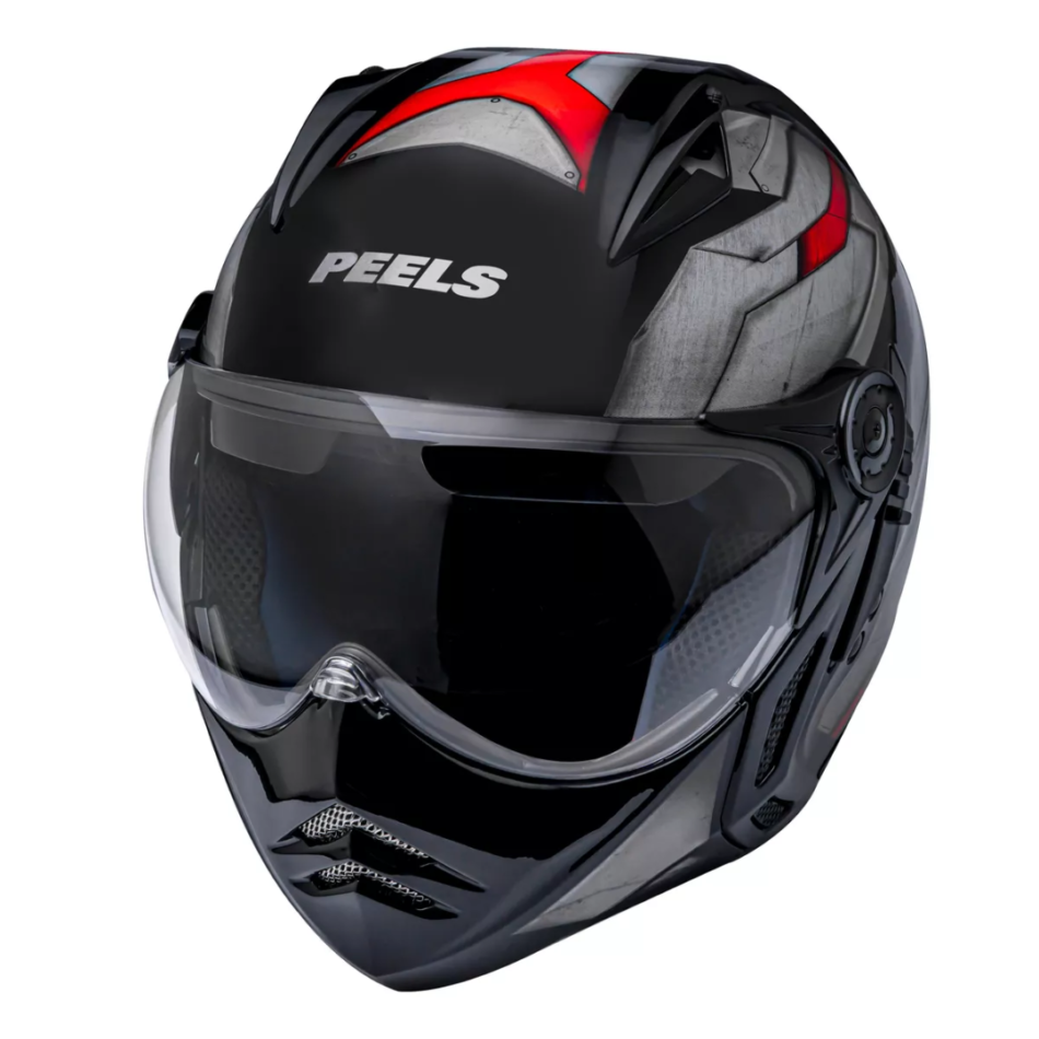 Capacete Peels Mirage Steel Preto Vermelho