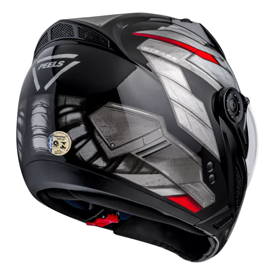 Capacete Peels Mirage Steel Preto Vermelho