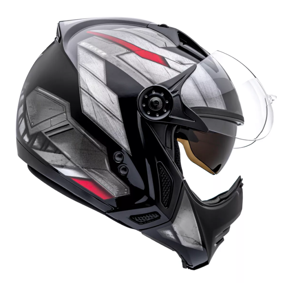 Capacete Peels Mirage Steel Preto Vermelho