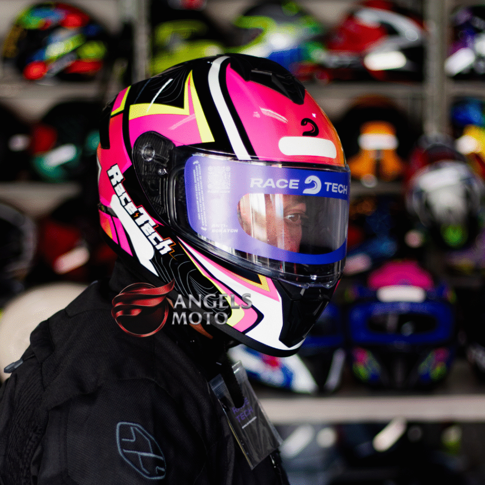 Capacete Race Tech Hit Draw Black Pink